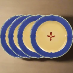 Dinner Plates|Pfaltzgraff® Pistoulet® Set of 4 Dinner Plates with Blue Band