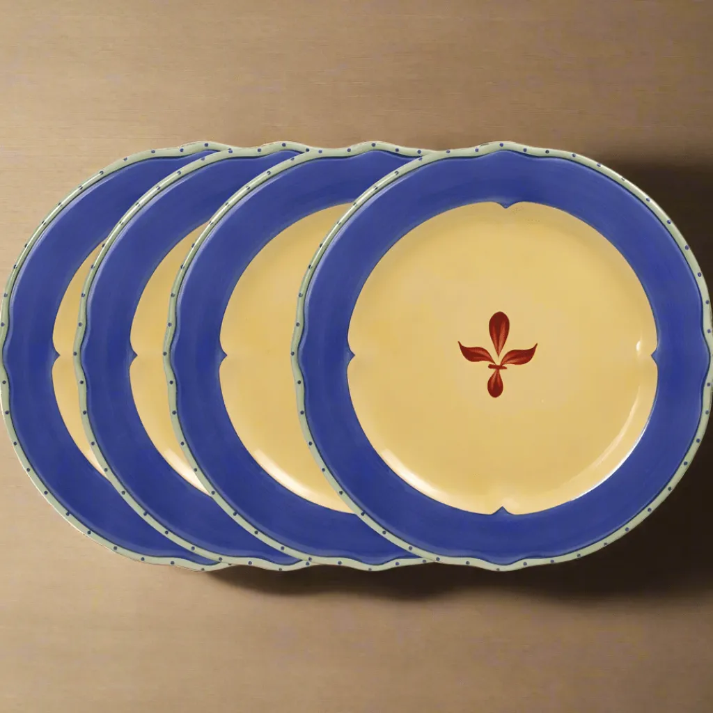 Dinner Plates|Pfaltzgraff® Pistoulet® Set of 4 Dinner Plates with Blue Band