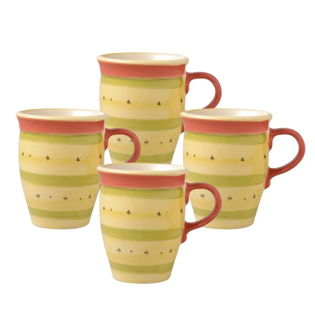 Coffee Mugs|Pfaltzgraff® Pistoulet® Set of 4 Mugs with Red Handle