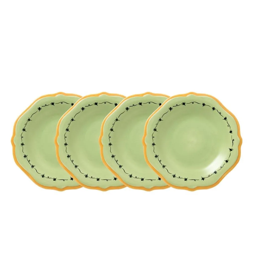Salad Plates|Pfaltzgraff® Pistoulet® Set of 4 Salad Plates with Yellow Band