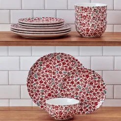 Dinnerware Service For 4|Pfaltzgraff® Radiant Blossom 12 Piece Dinnerware Set, Service for 4