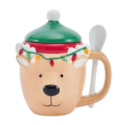 Coffee Mugs|Pfaltzgraff® Reindeer Mug with Spoon and Cover