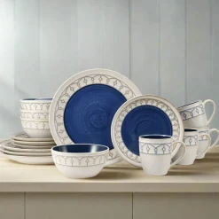 Dinnerware Service For 4|Pfaltzgraff® Remi Blue 16 Piece Dinnerware Set, Service for 4