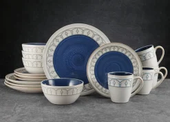 Dinnerware Service For 4|Pfaltzgraff® Remi Blue 16 Piece Dinnerware Set, Service for 4