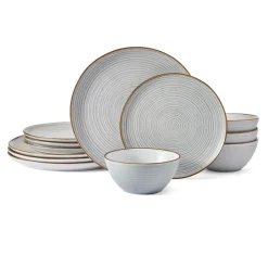 Dinnerware Service For 4|Pfaltzgraff® Rowan Gray Service 12 Piece Set, Service for 4