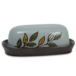 Butter Dishes|Pfaltzgraff® Rustic Leaves Covered Butter Dish