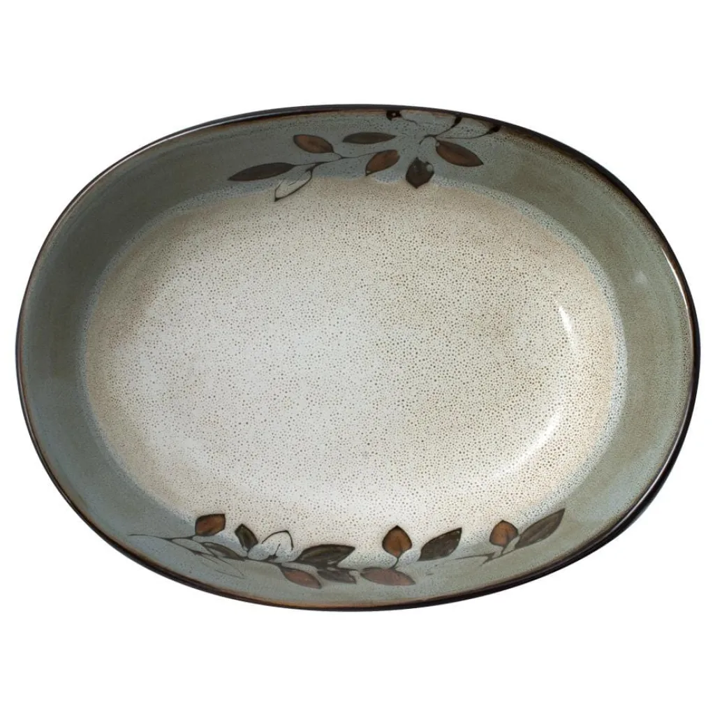 Serve Bowls|Pfaltzgraff® Rustic Leaves Oval Serve Bowl