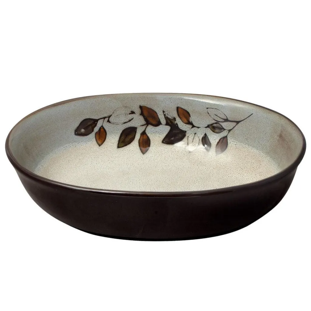 Serve Bowls|Pfaltzgraff® Rustic Leaves Oval Serve Bowl