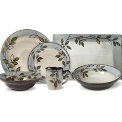 Dinnerware Service For 8|Pfaltzgraff® Rustic Leaves Service for 8 with Serveware