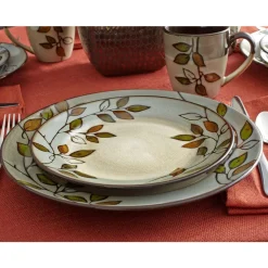Dinnerware Service For 8|Pfaltzgraff® Rustic Leaves Service for 8 with Serveware