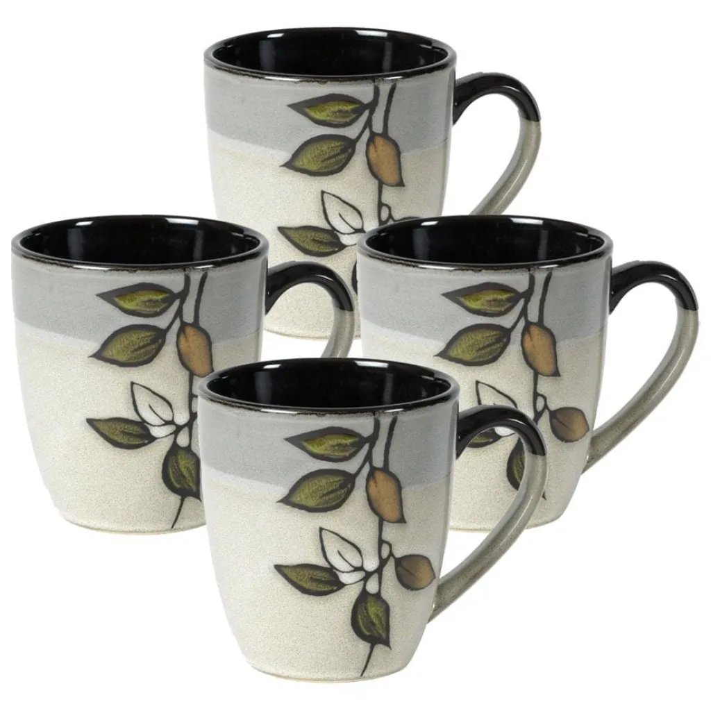 Coffee Mugs|Pfaltzgraff® Rustic Leaves Set of 4 Mugs
