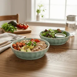 Serve Bowls|Pasta Bowls|Pfaltzgraff® Sage Green Set of 2 Pasta Bowls