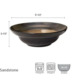 Soup Cereal Bowls|Gourmet Basics® Sandstone Set of 4 Soup Cereal Bowls