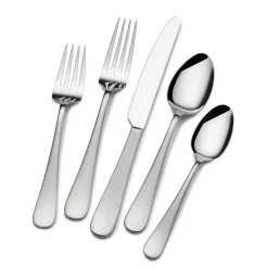 Sets|Gourmet Basics® Satin Symmetry 42 Piece Flatware Set, Service for 8