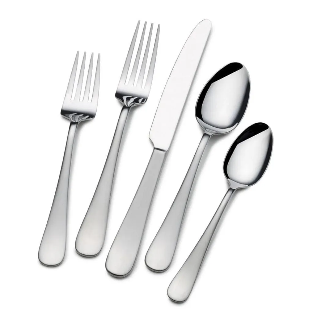 Sets|Gourmet Basics® Satin Symmetry 42 Piece Flatware Set, Service for 8