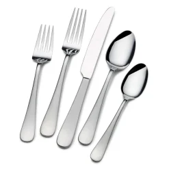 Sets|Gourmet Basics® Satin Symmetry 45 Piece Flatware Set, Service for 8