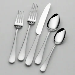 Sets|Gourmet Basics® Satin Symmetry 45 Piece Flatware Set, Service for 8