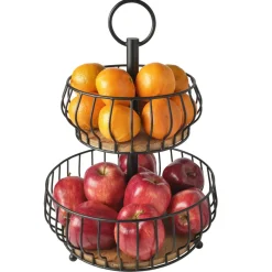 Fruit And Storage Baskets|Gourmet Basics® Savannah 2 Tier Fruit Storage Basket