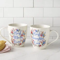 Coffee Mugs|Pfaltzgraff® Sentiment Mugs Set of 2 Best Daughter Best Mom Ever Mugs