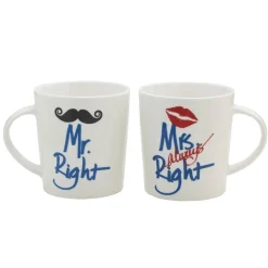 Coffee Mugs|Pfaltzgraff® Sentiment Mugs Set of 2 Mr and Mrs Right Mugs