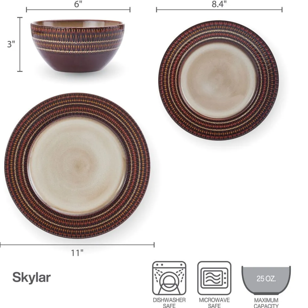 Dinnerware Service For 4|Pfaltzgraff® Skylar 12 Piece Dinnerware Set, Service for 4