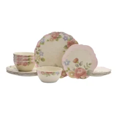 Dinnerware Service For 4|Dinnerware Service For 8|Pfaltzgraff® Tea Rose Outdoor Melamine Dinnerware Set