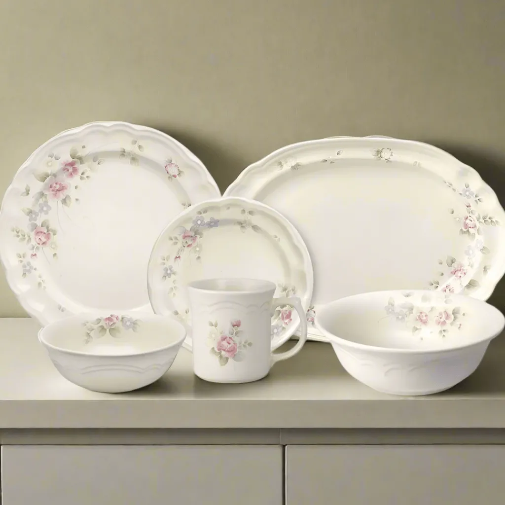 Dinnerware Service For 8|Pfaltzgraff® Tea Rose 32 Piece Dinnerware Set Service for 8 with Serveware