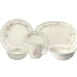 Dinnerware Service For 8|Pfaltzgraff® Tea Rose 32 Piece Dinnerware Set Service for 8 with Serveware