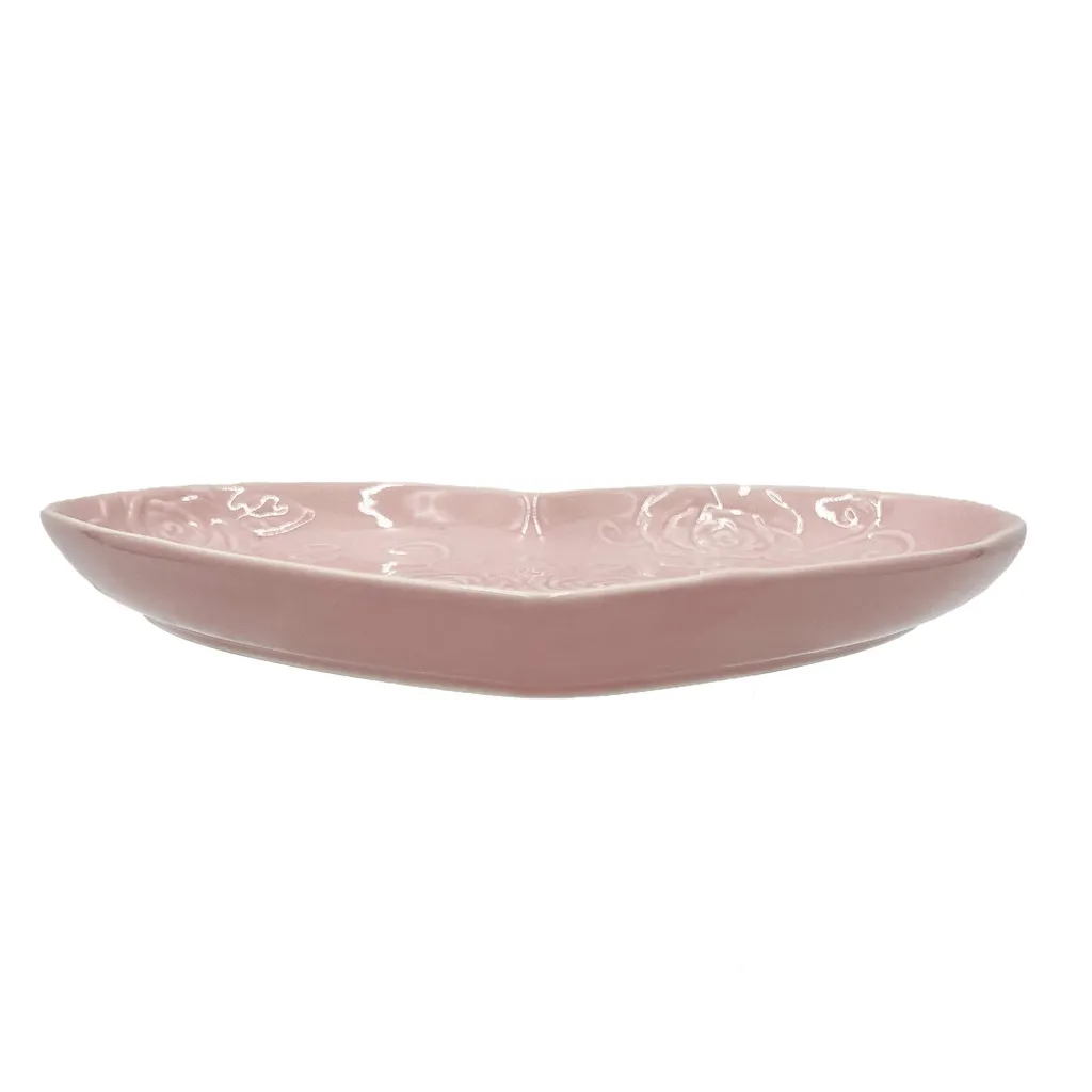 Appetizer Plates|Pfaltzgraff® Tea Rose Pink Heart Shaped Plate