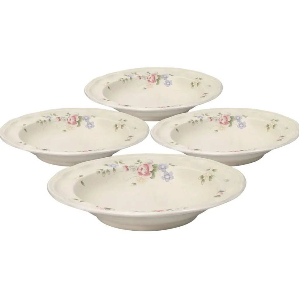 Soup Cereal Bowls|Pfaltzgraff® Tea Rose Set of 4 Rim Soup Bowls