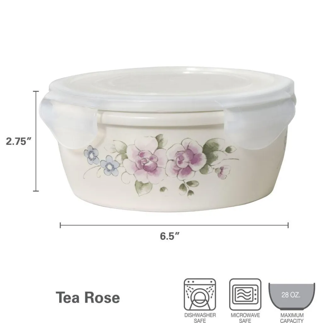 Serve Bowls|Pfaltzgraff® Tea Rose Storage Bowl With Lid