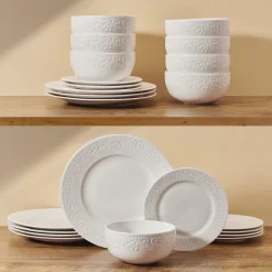 Dinnerware Service For 8|Pfaltzgraff® Textured Charm 24 Piece Dinnerware Set, Service for 8