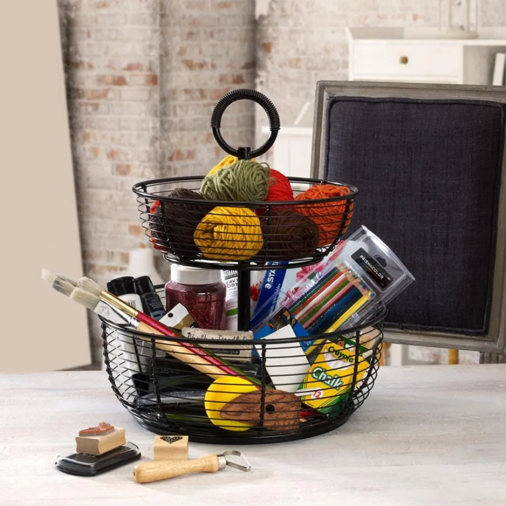 Fruit And Storage Baskets|Gourmet Basics® 3 Tier Round Wrap Basket