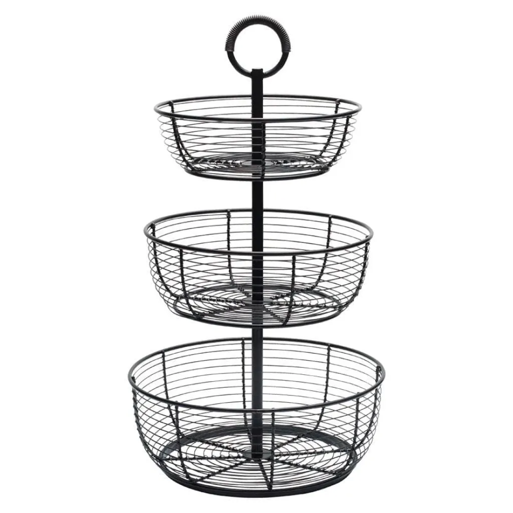 Fruit And Storage Baskets|Gourmet Basics® 3 Tier Round Wrap Basket