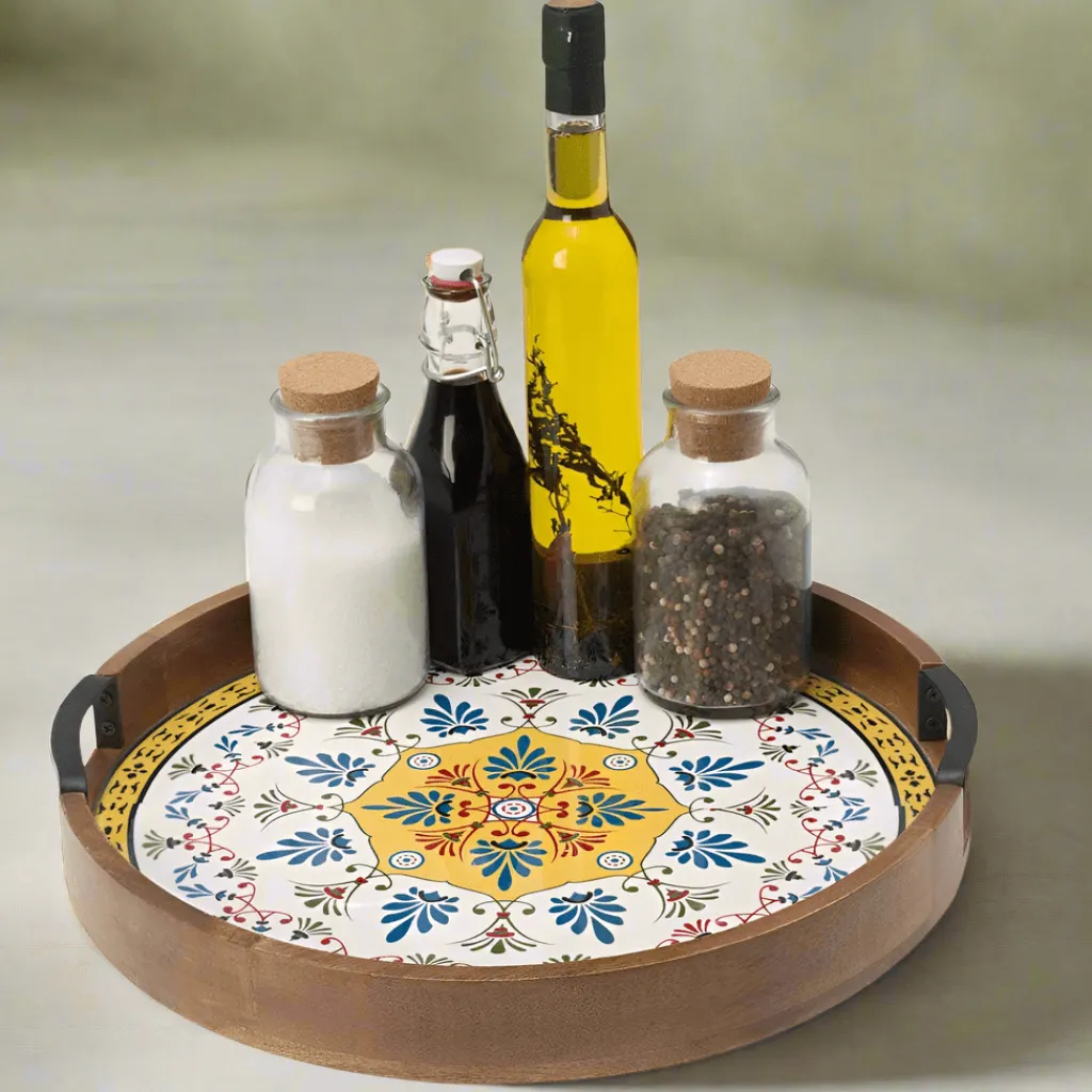 Lazy Susans|Gourmet Basics® Tile Design Lazy Susan Serve Tray