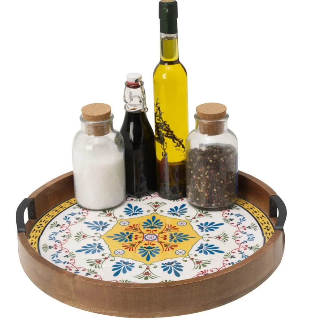 Lazy Susans|Gourmet Basics® Tile Design Lazy Susan Serve Tray