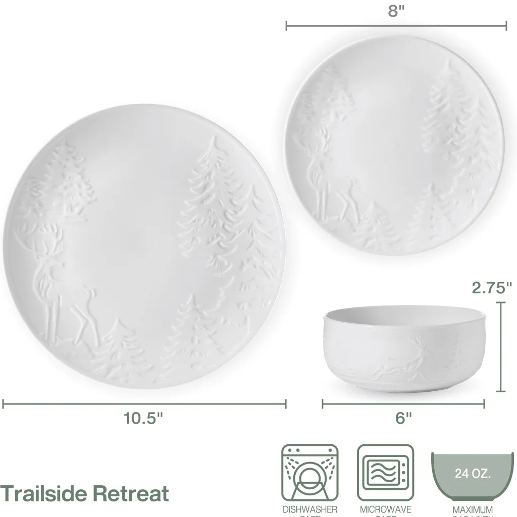 Dinnerware Service For 8|Pfaltzgraff® Trailside Retreat 24 Piece Dinnerware Set, Service for 8