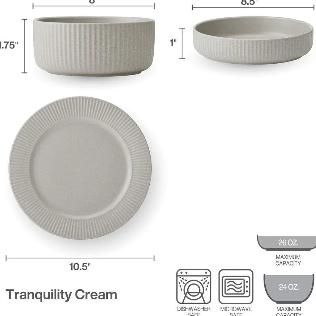 Dinnerware Service For 4|Pfaltzgraff® Tranquility 12 Piece Dinnerware Set, Service for 4