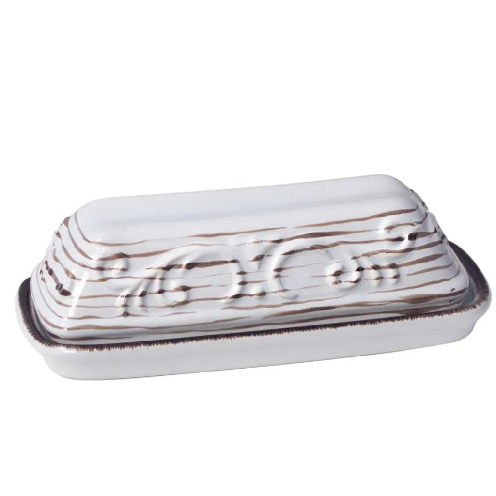 Butter Dishes|Pfaltzgraff® Trellis White Covered Butter Dish