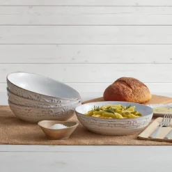 Pasta Bowls|Pfaltzgraff® Trellis White Individual Pasta Bowl