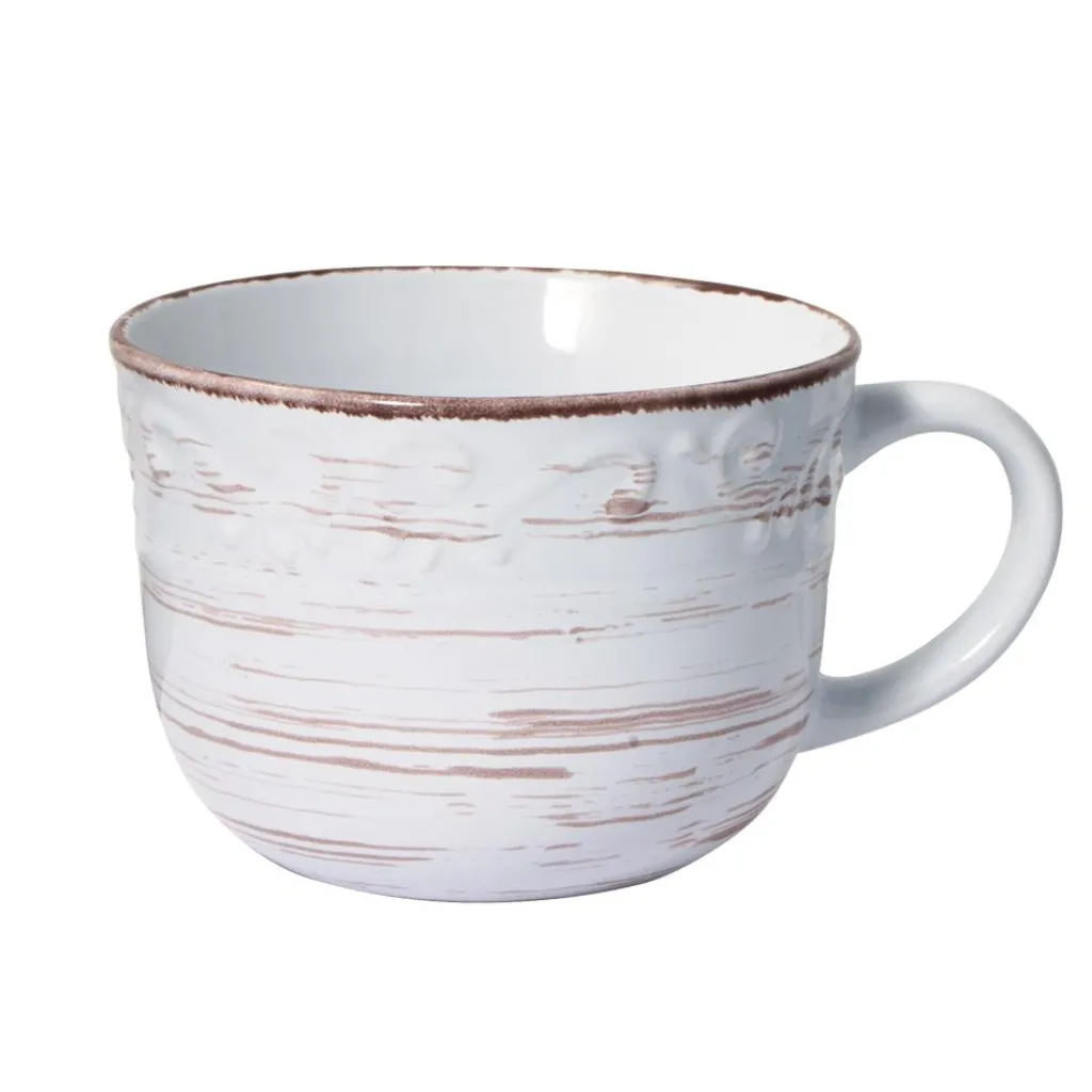 Soup Cereal Bowls|Pfaltzgraff® Trellis White Jumbo Soup Mug