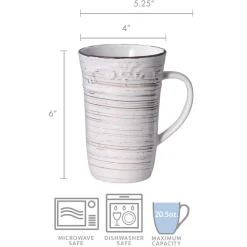 Coffee Mugs|Pfaltzgraff® Trellis White Latte Mug