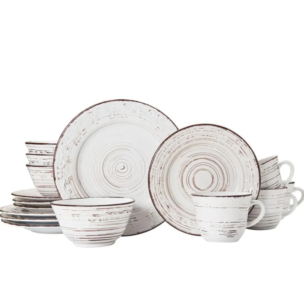 Dinnerware Service For 4|Pfaltzgraff® Trellis White 16 Piece Dinnerware Set, Service for 4