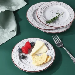 Appetizer Plates|Pfaltzgraff® Trellis White Set of 4 Appetizer Plates