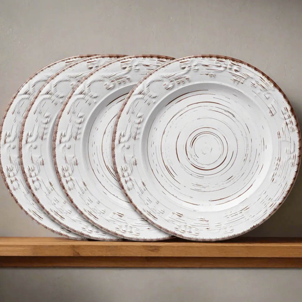 Dinner Plates|Pfaltzgraff® Trellis White Set of 4 Dinner Plates