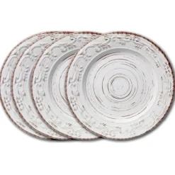 Dinner Plates|Pfaltzgraff® Trellis White Set of 4 Dinner Plates
