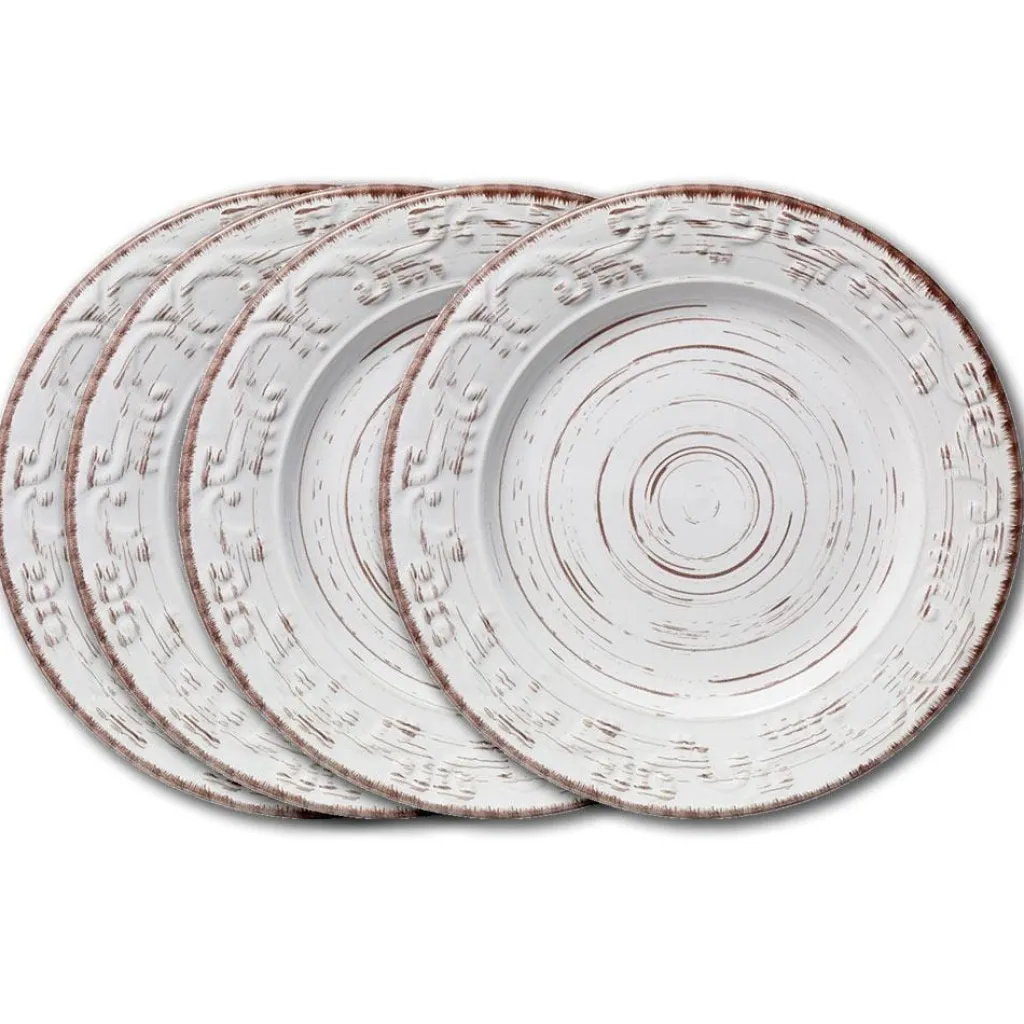 Dinner Plates|Pfaltzgraff® Trellis White Set of 4 Dinner Plates