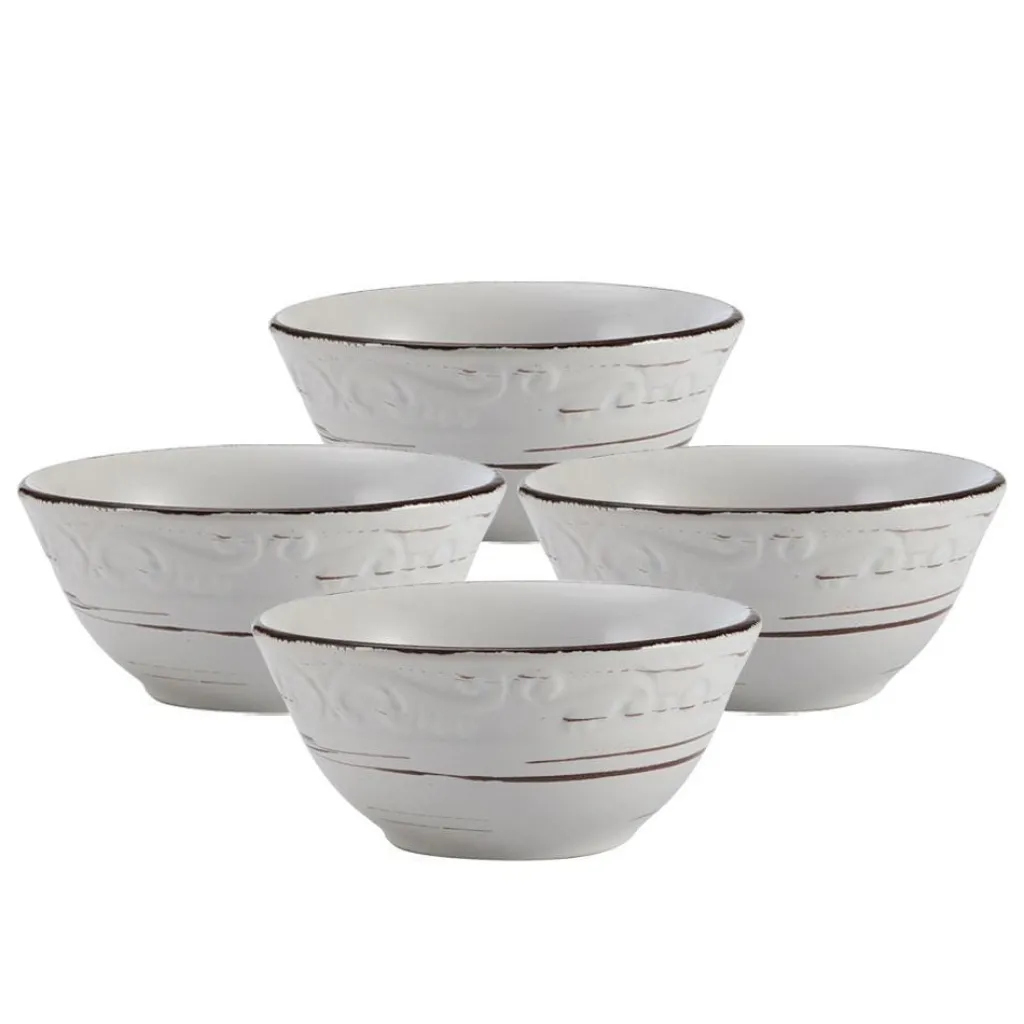 Fruit Bowls|Pfaltzgraff® Trellis White Set of 4 Fruit Bowls