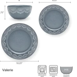 Dinnerware Service For 4|Pfaltzgraff® Valerie 12 Piece Dinnerware Set, Service for 4