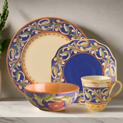 Dinnerware Service For 4|Dinnerware Service For 8|Pfaltzgraff® Villa della Luna® Blue Dinnerware Set